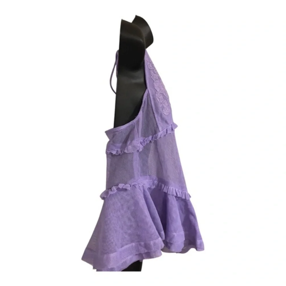 Free People intimately free purple lace mesh embroidered halter dress size Small - Picture 10 of 15